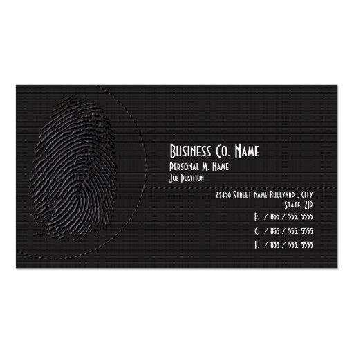 Elegant Modern Security Private Investigations Business Card Template (front side)