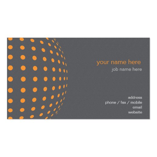 Elegant Modern Simple Orange Circles Business Card (back side)