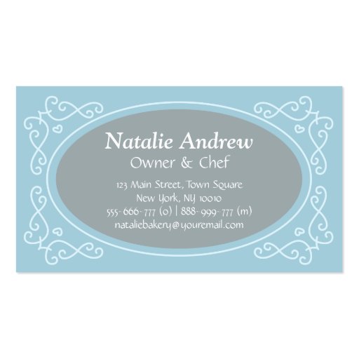 Elegant, Modern, Sweet Macaron, Bakery, Confection Business Card Template (back side)