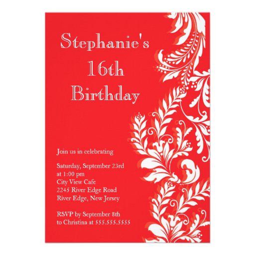 Elegant Modern Sweet Sixteen Birthday Party Personalized Invitations