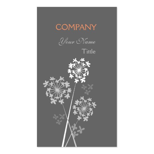 Elegant Modern Unique Flower Business Cards (front side)