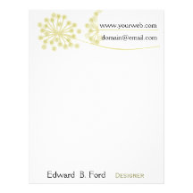 Elegant Modern WildFlower Flowers Letterhead Template