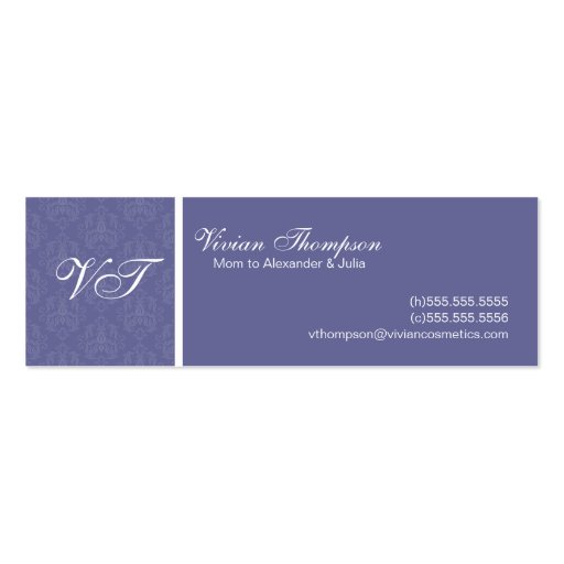 Elegant Mommy Cards Business Card Template (front side)
