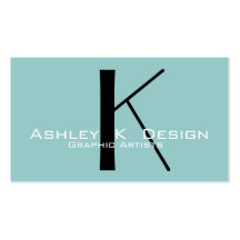 Elegant Monogram Aqua Customizable Business Card
