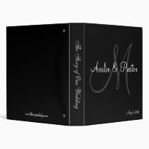 Elegant Monogram Black & White Wedding Binder