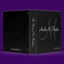 Elegant Monogram Black & White Wedding Binder binders