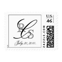 Elegant Monogram C Black & Grey USPS Postage