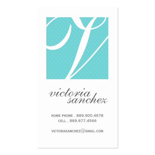 Elegant Monogram Calling Cards Business Card Template (front side)