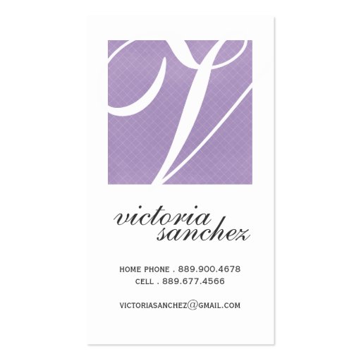 Elegant Monogram Calling Cards Business Card Templates (front side)
