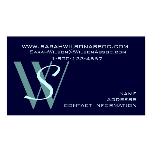 Elegant Monogram Customizable Business Card (back side)