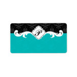 Elegant Monogram Damask Personalized Address Label
