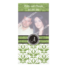 Elegant Monogram Damask Save The Date  Photo Cards