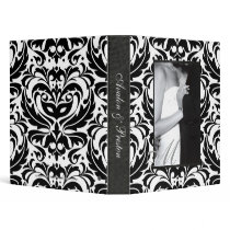 Elegant Monogram Damask Scroll Wedding Binder