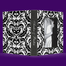 Elegant Monogram Damask Scroll Wedding Binder binders