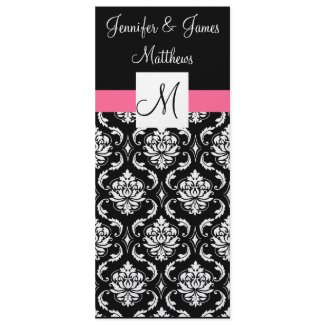 Elegant Monogram Damask Wedding Church Program invitation