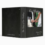 Elegant Monogram Faux Leather Wedding Album Binders