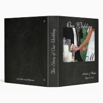 Elegant Monogram Faux Leather Wedding Album Binders