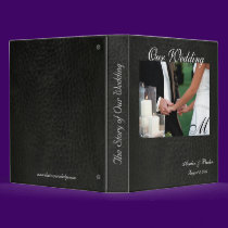 Elegant Monogram Faux Leather Wedding Album binders