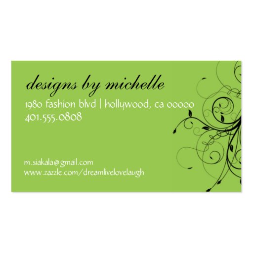elegant; monogram flourish business card templates (back side)