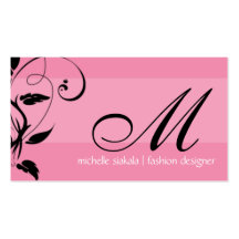 elegant; monogram flourish business cards
