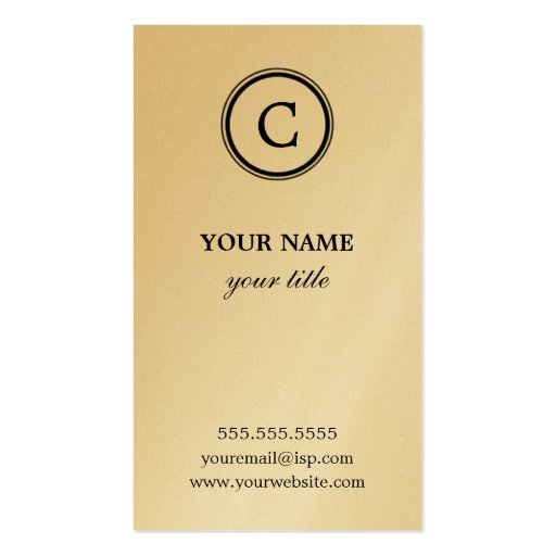 Elegant Monogram Gold Business Cards