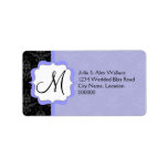Elegant Monogram Lavender Damask Personalized Address Labels
