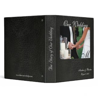 leather wedding photo album on Elegant Monogram Leather Wedding Album Binder By Theinspirededge