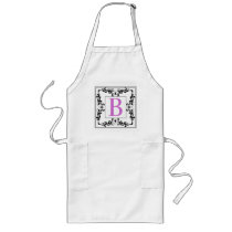 Elegant Monogram Letter B Black and White Apron