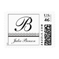 Elegant Monogram Letter B Stamp Customizable