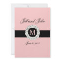 Elegant Monogram Names Date Wedding Invitation invitation