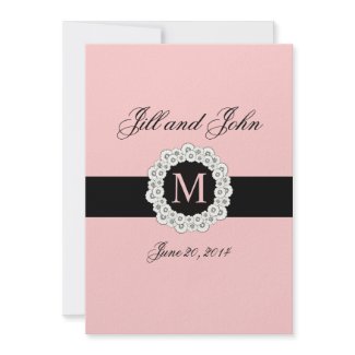 Elegant Monogram Names Date Wedding Invitation invitation