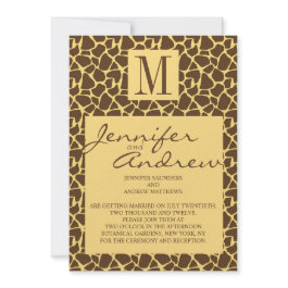 Elegant Monogram Names Safari Wedding Invitation invitation
