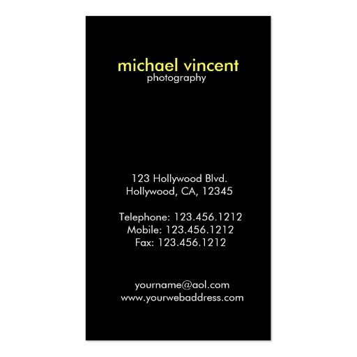 Elegant Monogram Photography Business Card (back side)