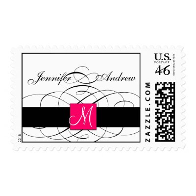 Elegant Monogram Postage Stamps for Weddings