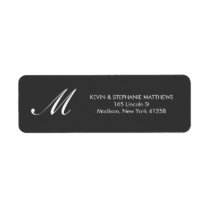 Elegant Monogram Return Address Label labels