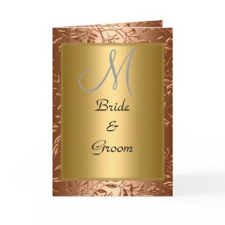 Elegant Monogram Wedding Card Invitation Gold card