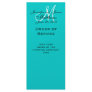 Elegant Monogram Wedding Church Programs Aqua Rack Cards