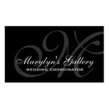Elegant Monogram Wedding Coordinator Business Card