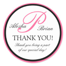 Elegant Monogram Wedding Favour Thank You Stickers