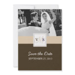 Elegant Monogram Wedding Invitation (Beige Brown)