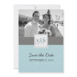 Elegant Monogram Wedding Invitation (Turquiose)