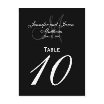 Elegant Monogram Wedding Number Table Cards Post Card