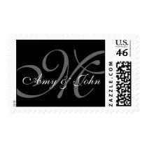 Elegant Monogram Wedding Postage Bride Groom Names