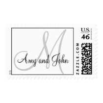 Elegant Monogram Wedding Postage Bride Groom Names