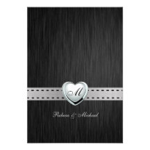 Elegant Monogram Wedding RSVP Card Invitations