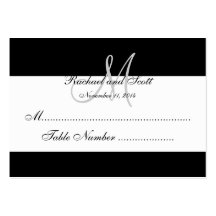 Elegant Monogram Wedding Seating Cards Business Card Template