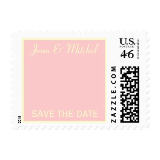 Elegant Monogram Wedding Soft Pink & Ivory Postage stamp
