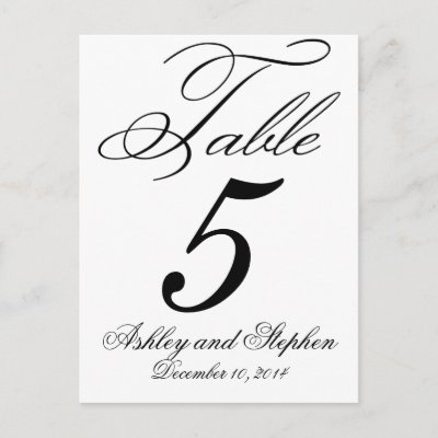 Table Number Cards