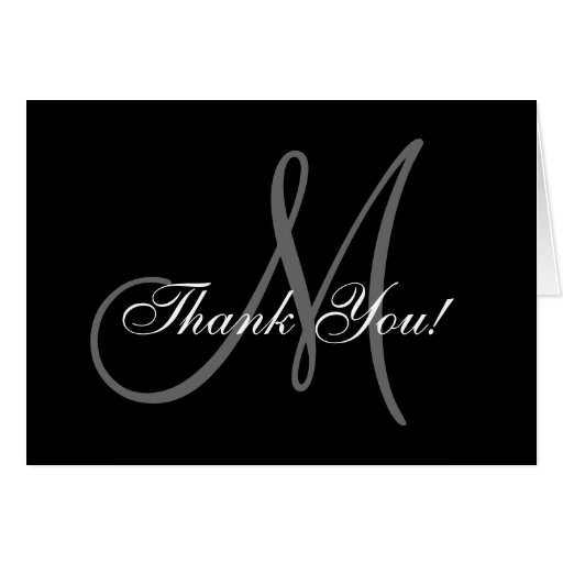 Elegant Monogram Wedding Thank You Card Zazzle