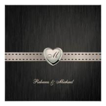 Elegant Monogram Wedding (with wording) Announcement